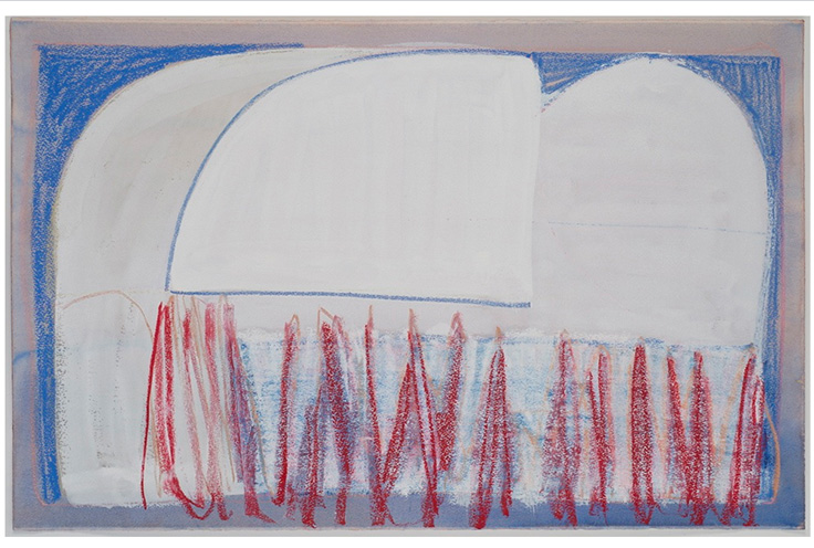 White and red working together 2014 watercolor/oil pastel on paper 26x40"